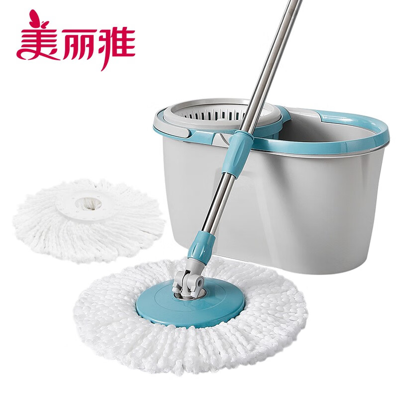 美丽雅 乐动旋转拖把手压式双驱动家用懒人免手洗地拖木地板地砖墩布可拆 HC067974