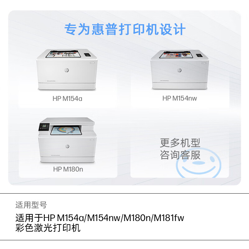 惠普204A（CF511A）原装硒鼓 青色单支装（适用hp M180n/M154a/M181fw/M154nw）打印页数900