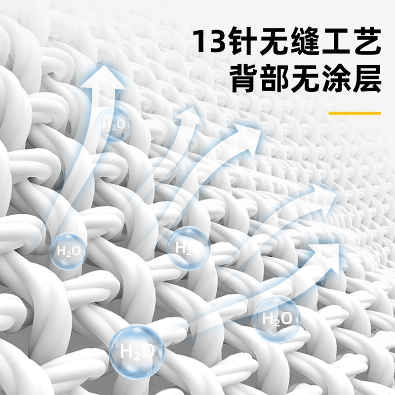 得力 胶点点胶手套 涤纶PVC 点塑手套L (蓝) (12双/包) 白色  DL521022
