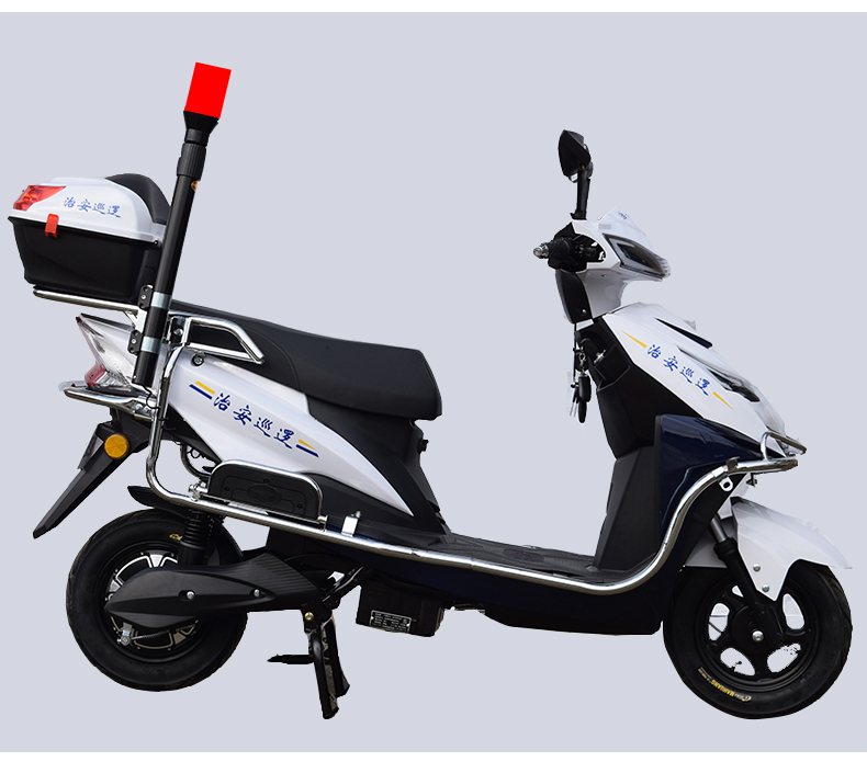 武汉 巨龙 物业保安巡逻车治安巡逻车两轮电瓶车 标配60V20A 带警柱+爆闪灯