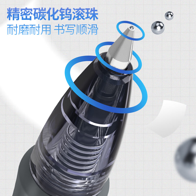 晨光 按动式中性笔 0.5mm 签字笔商务子弹头水笔 12支/盒 GP1008