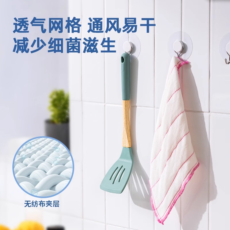 得力 得心LQ393/LQ394洗碗布 吸水去油厨房清洁布28x28cm粘胶纤维 (混色)(10片/包)