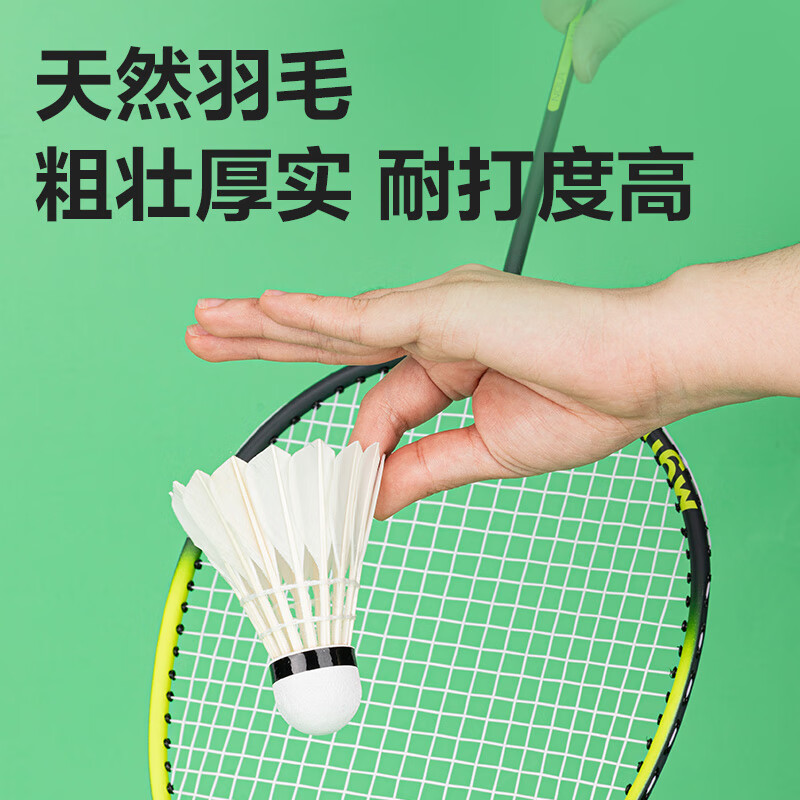 安格耐特得力天然安格耐特F2202S耐打型比赛训练羽毛球娱乐 12只装 1筒