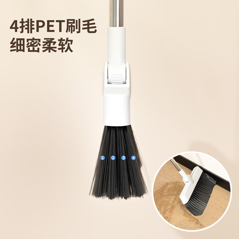 得力 得心系列扫把簸箕套装白色得心LQ580-扫把套装(带齿梳)(灰色)(扫把簸箕1套)