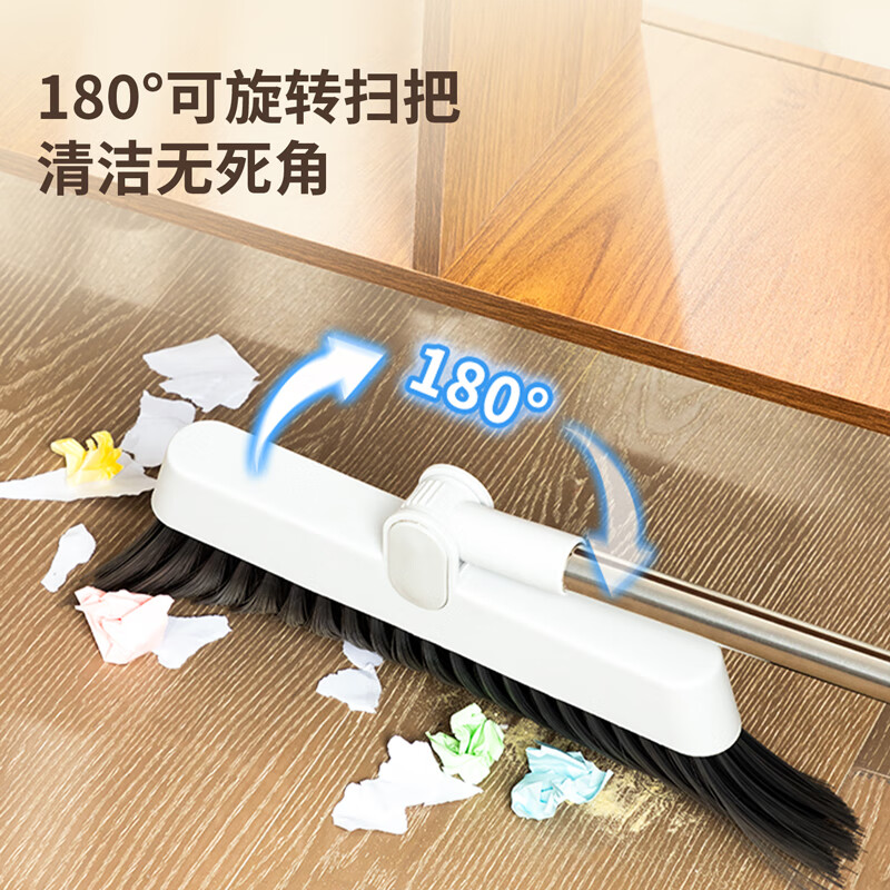 得力 得心系列扫把簸箕套装白色得心LQ580-扫把套装(带齿梳)(灰色)(扫把簸箕1套)
