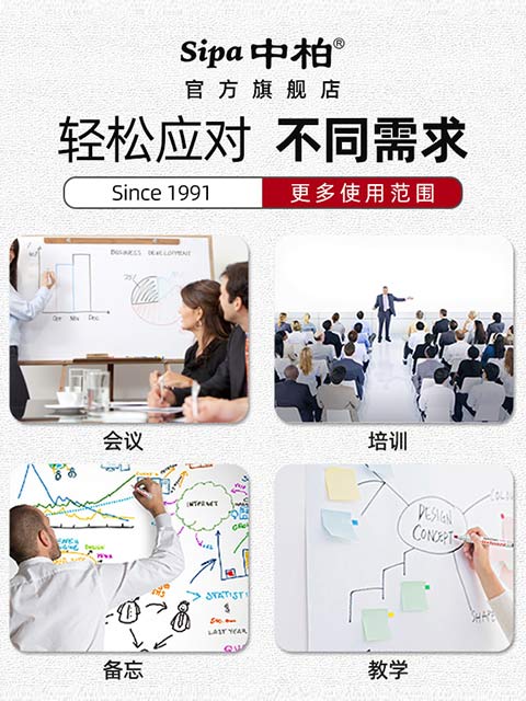 中柏 3.0mm 4色不可加墨水水性可擦记号笔白板笔易写易擦白板笔 SW228   10支/盒(黑色/红色/蓝色/绿色)