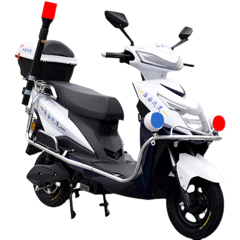 武汉 巨龙 物业保安巡逻车治安巡逻车两轮电瓶车 标配60V20A 带警柱+爆闪灯