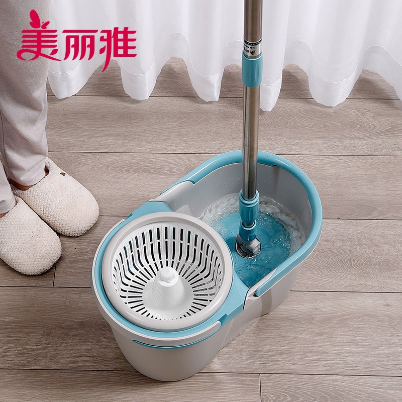 美丽雅 乐动旋转拖把手压式双驱动家用懒人免手洗地拖木地板地砖墩布可拆 HC067974