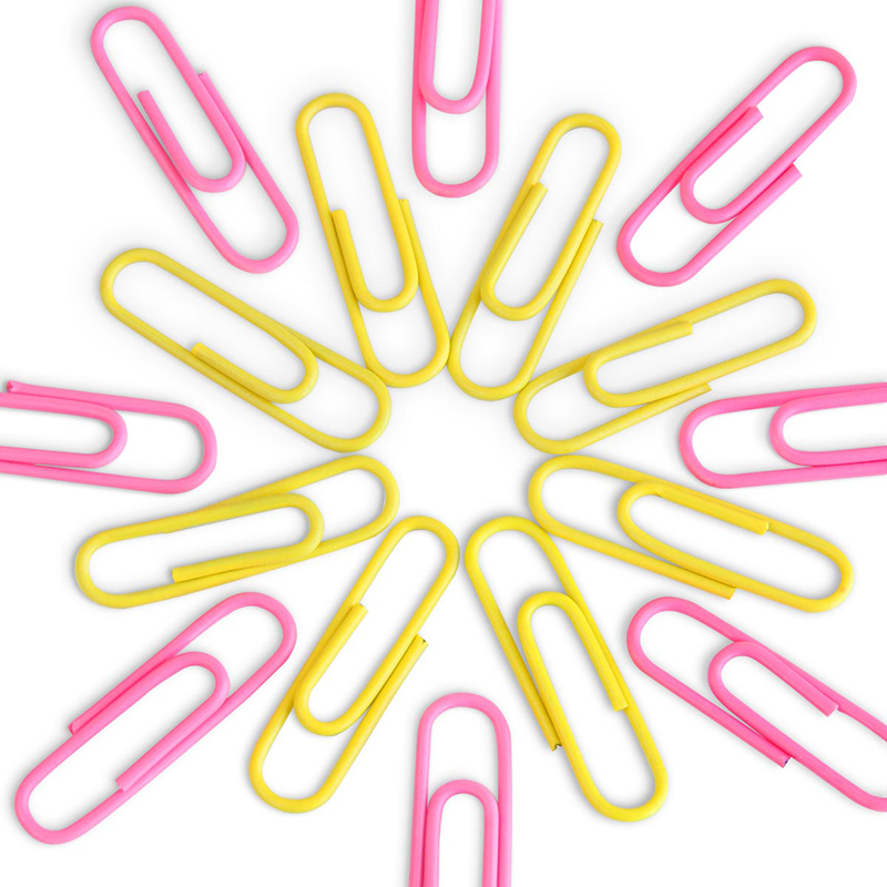 得力 0038  镀镍金属彩色回形针/曲别针彩色回形针 29mm   160枚/筒