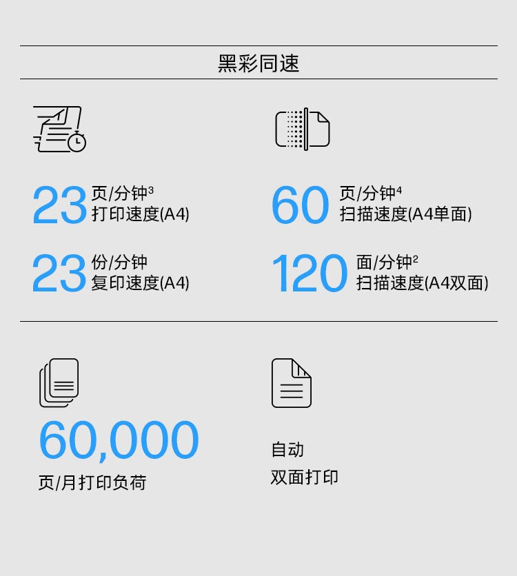 惠普 A3/A4 彩色激光打印复印扫描多功能一体机 大型商用办公打印机数码复印机 E78630dn 官方标配版本